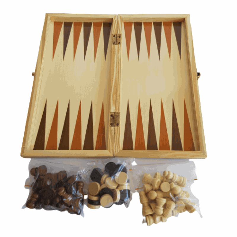 Luxo 30 peças de jogo de gamão damas chips couro madeira escuro e branco  novo