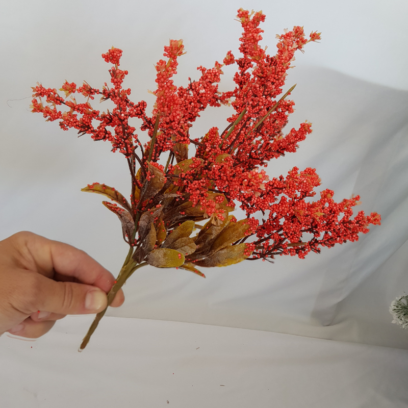 Ramo de coral vermelho natural em arame