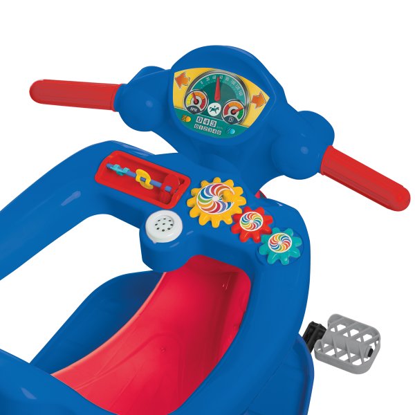 Santi Morumbi  Triciclo Infantil Calesita Lelecita Com Pedal Com  Empurrador (1004) + 12 Meses Azul/Vermelho