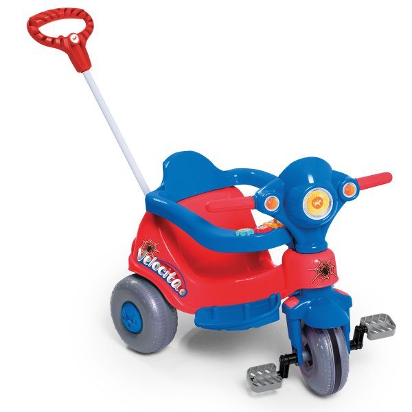 Triciclo Motoca Infantil Passeio Empurrador Pedal Som Verde