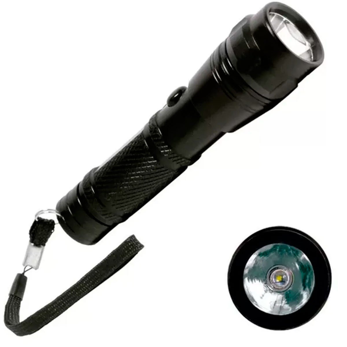 02 lanterna tatica led portatil longo alcance sinalizador laser