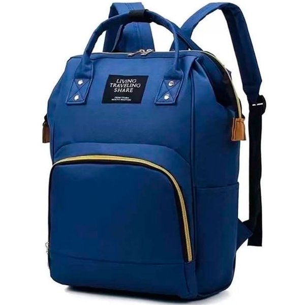 04 mochila mala bolsa maternidade multiuso multifuncional azul