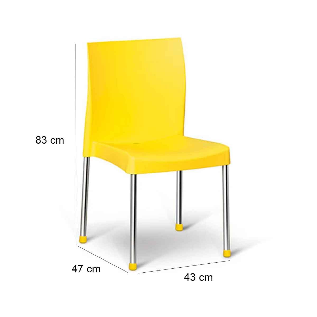 kit 4 cadeiras de polipropileno coraline amarelo 4