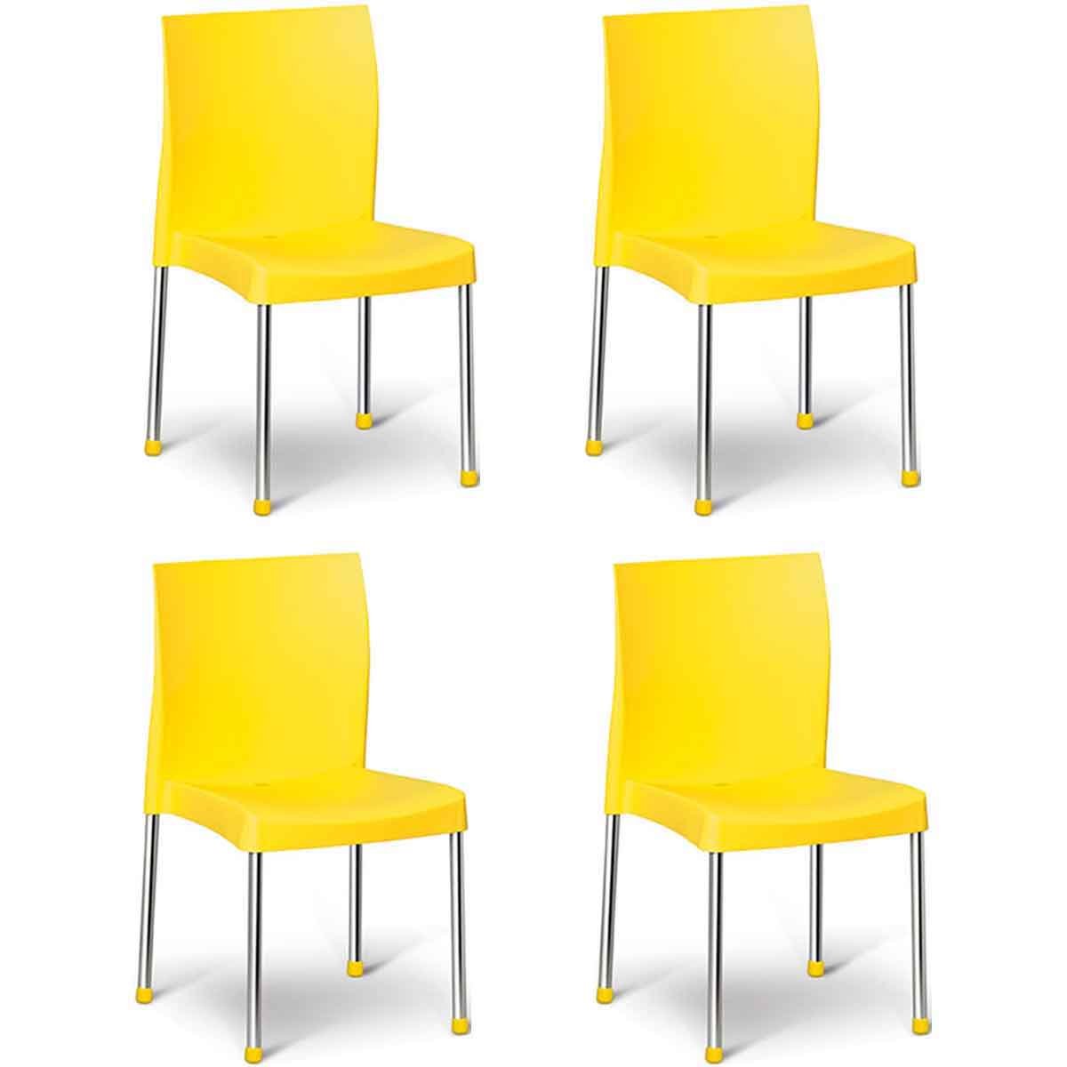 kit 4 cadeiras de polipropileno coraline amarelo 1