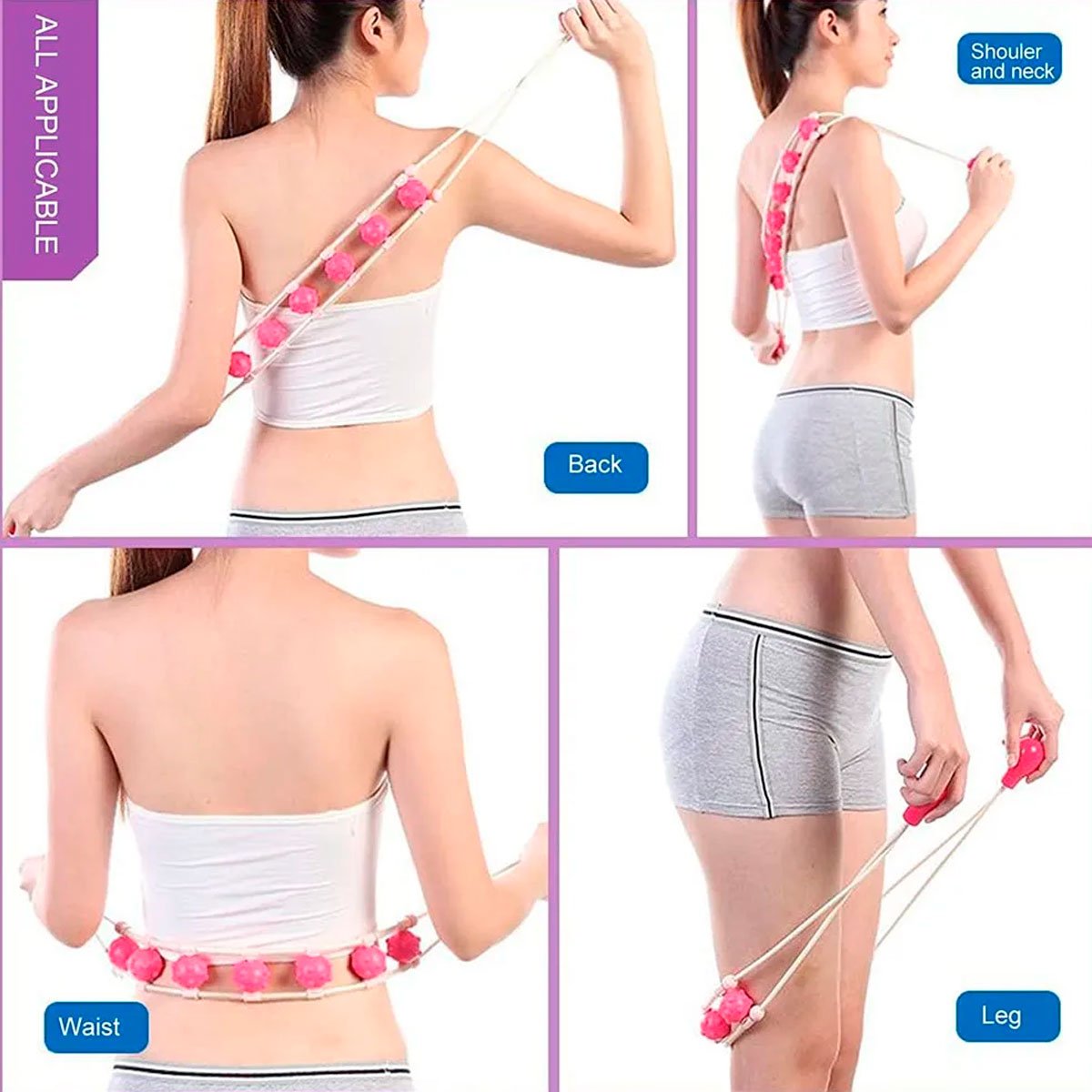 05 rolo corda de massagem corporal para musculo cintura costas