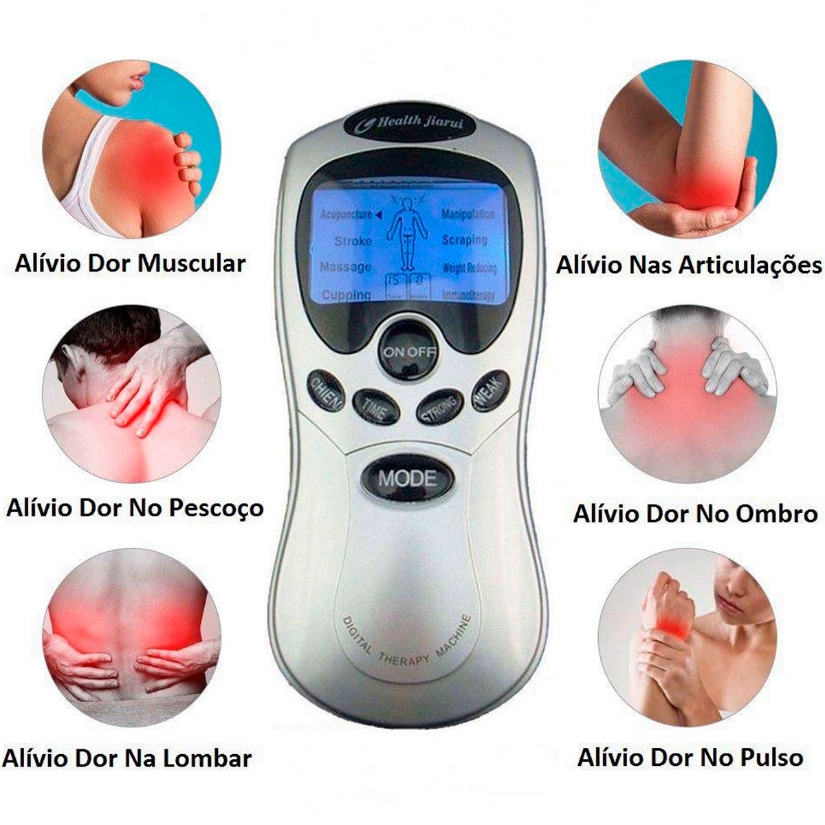 06 massageador eletrico digital tensao muscular 4 eletrodos