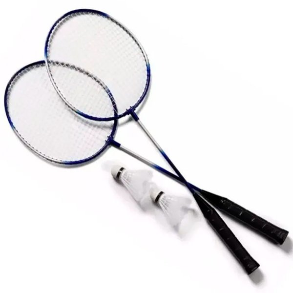 kit 2 raquetes badminton petecas e bolsa