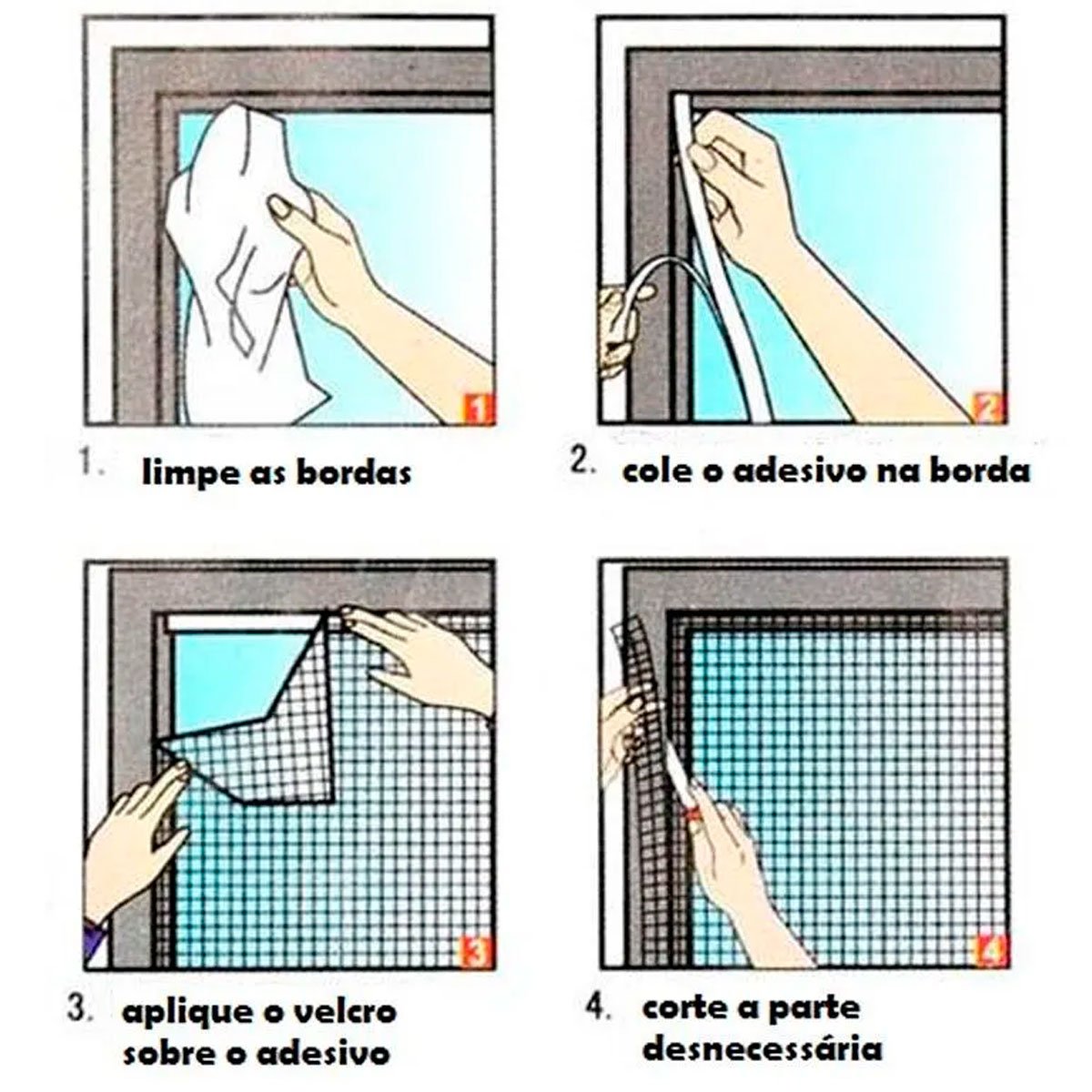 04 tela anti mosquito insetos para janelas