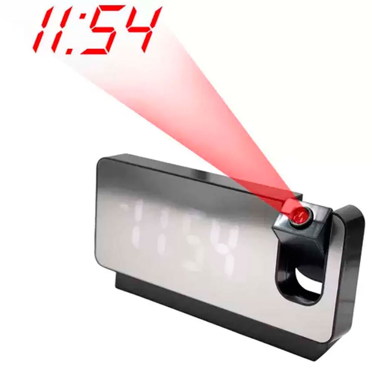 02 relogio multifuncional projetor de horas despertador alarme