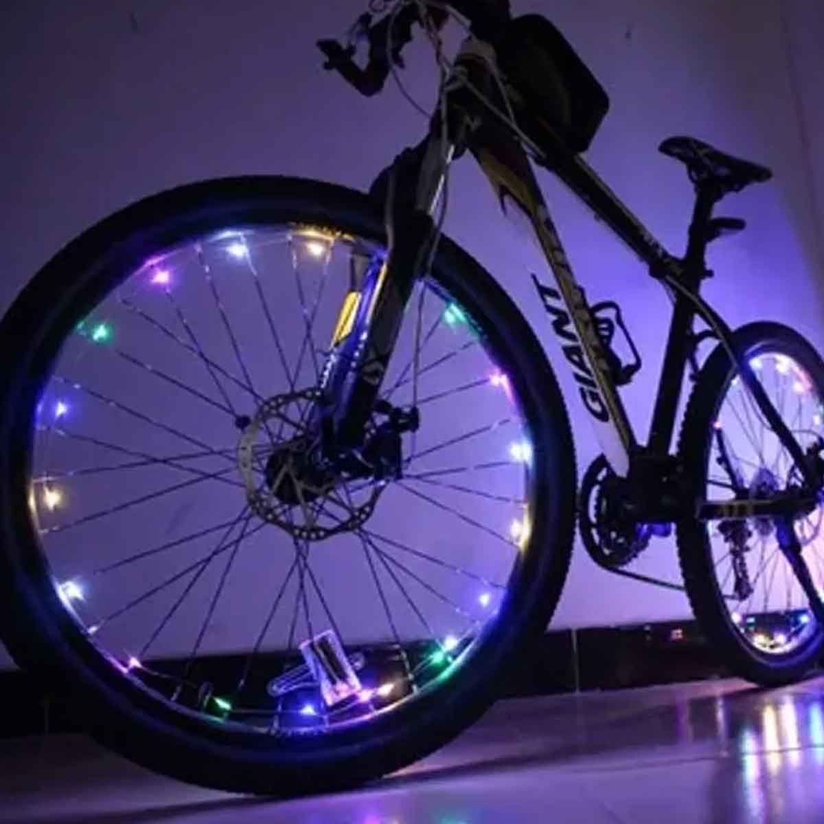 02 luz led para roda bicicleta bike sinalizacao noturna