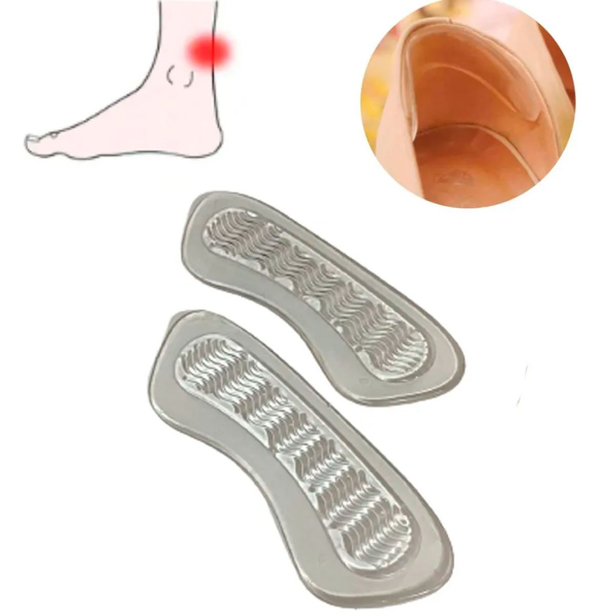 04 par protetor para calcanhar de silicone pes sapato