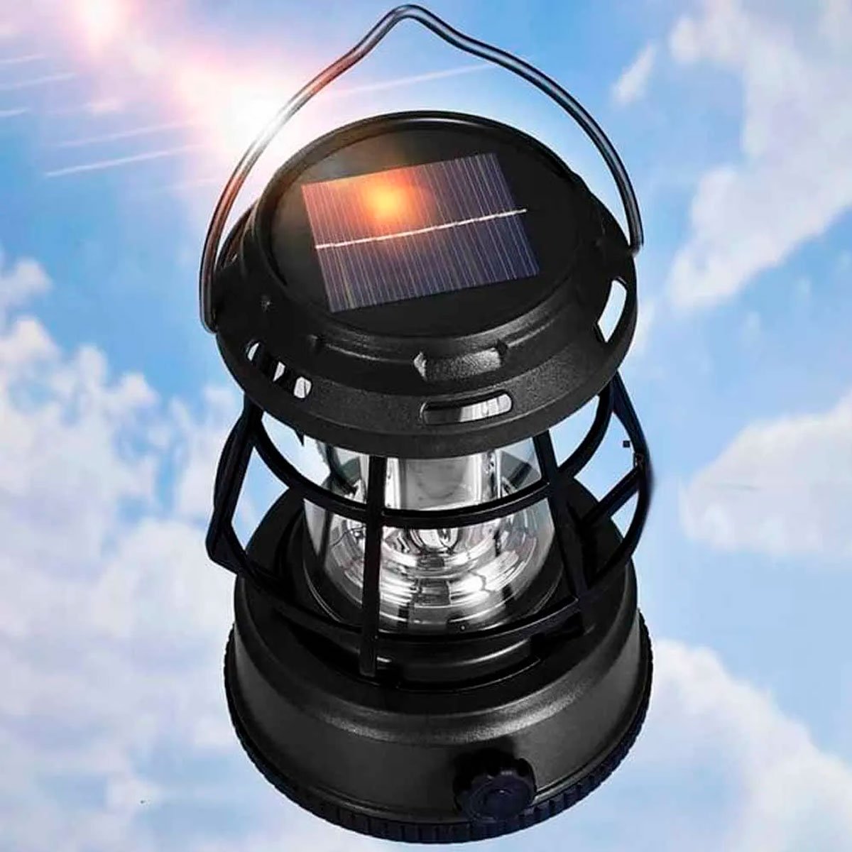 lanterna lampada luminaria recarregavel usb e energia solar1