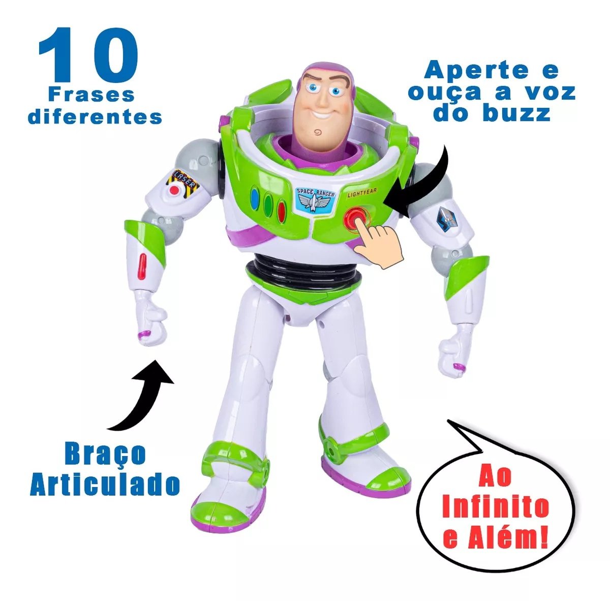 Boneco Toy Story Buzz Fala Frases Cm Etitoys