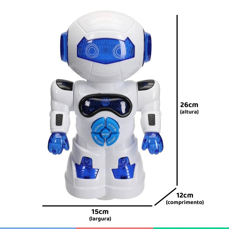 Robô Legal Eletrônico com Luz, Som e MovimentoBrinquedosBambalalão