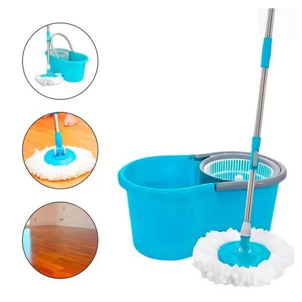 BALDE SPIN MOP 360 COM ESFREGAO 13 LITROS 123CLEAN - 123Útil