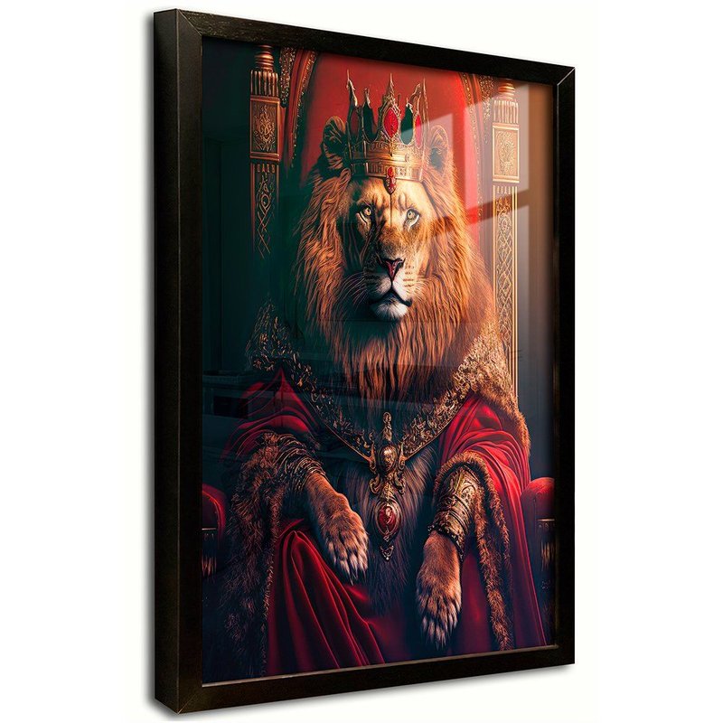 Quadro Decorativo Leão Rei no Trono