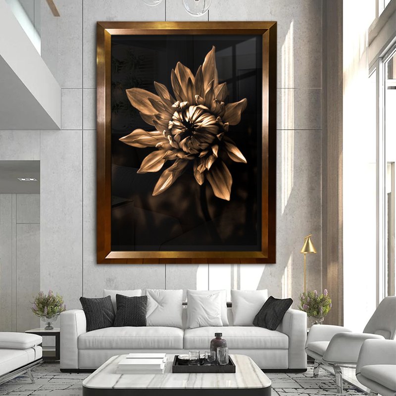 Quadro Moldura Premium Bronze Flor de bronze