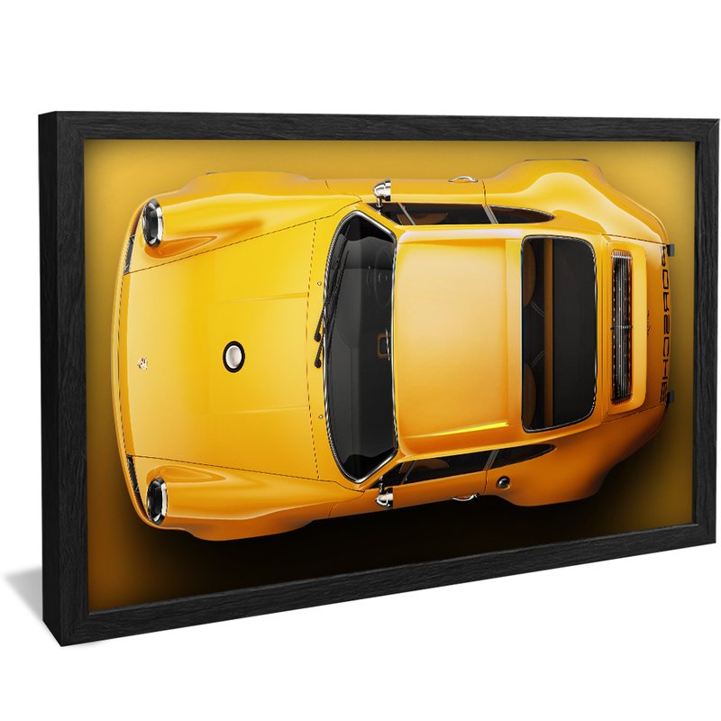 Quadro Porsche 911 Amarelo Lado -- Br Artes