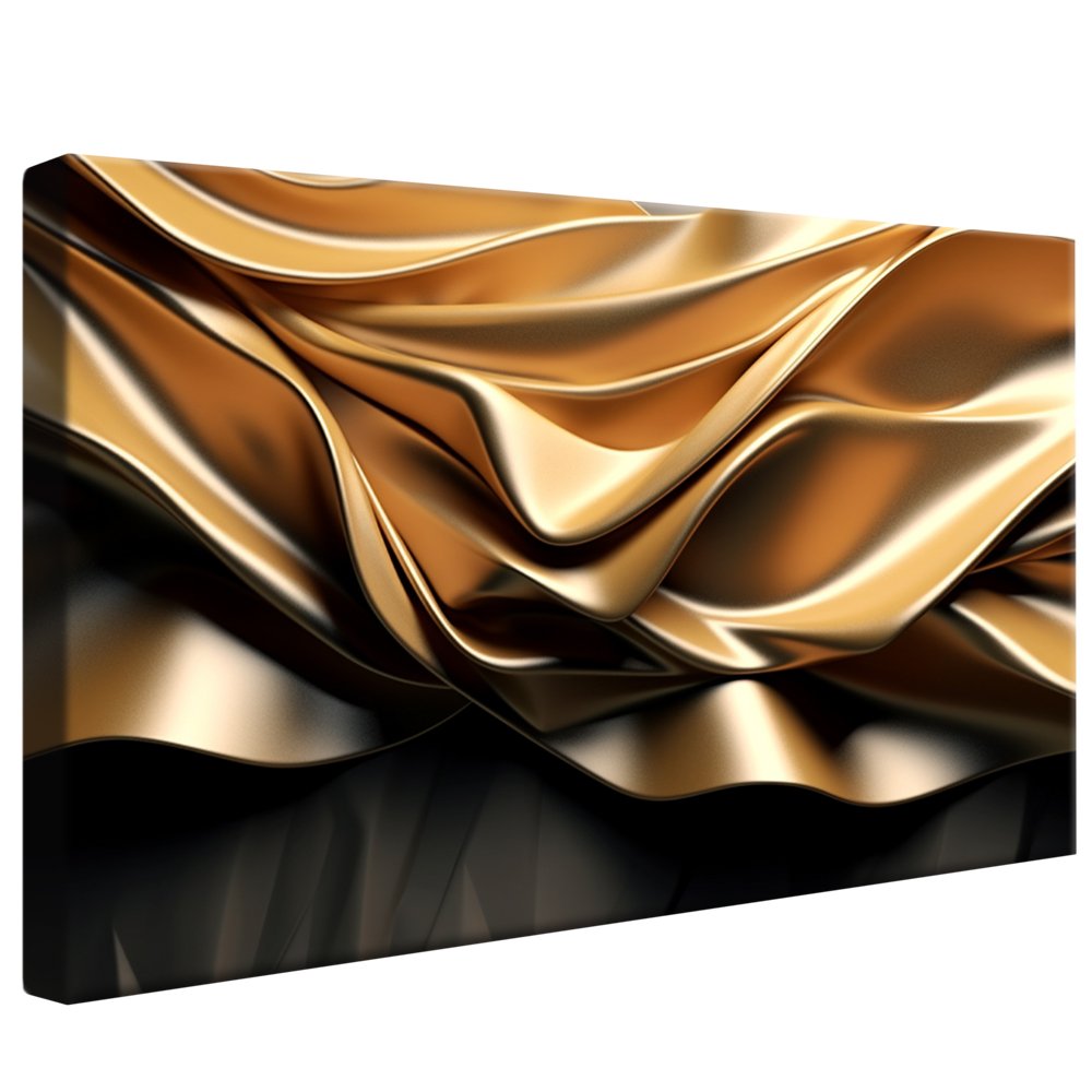 Quadro Decorativo Golden abstrato 3D Luxo Moderno