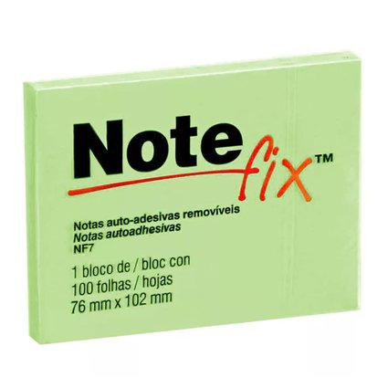 Bloco Adesivo Notefix 76mmx102mm 100 Folhas Verde