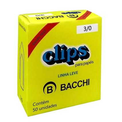 Clips Para Papel Bacchi Nº3/0 C/50 Unidade