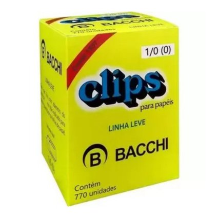 Clips Para Papel Bacchi Nº 1/0 Caixa Grande