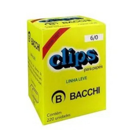 Clips Para Papel Bacchi Nº 6/0 Caixa Grande