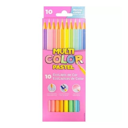 Lápis Cor Multicolor Pastel 10 Cores