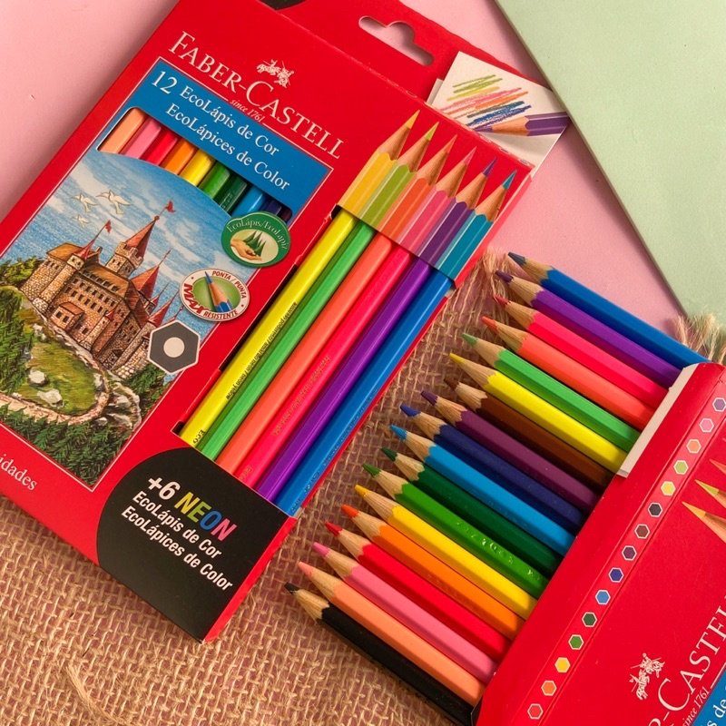 Lápis de cor Faber-Castell Neon com 6 cores