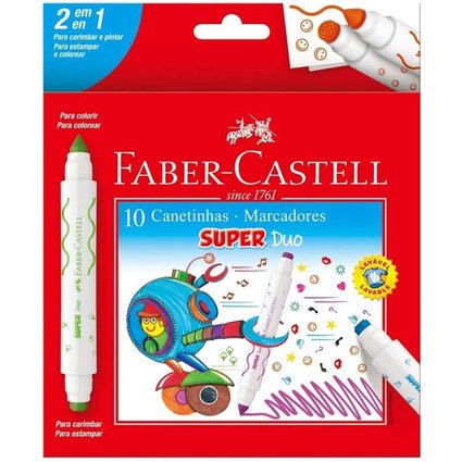 Caneta Hidrocor Carimbo Faber Castell Super Duo C/10