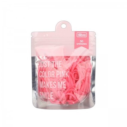Elástico Colorido Rosa Claro Bag Tilibra C/50