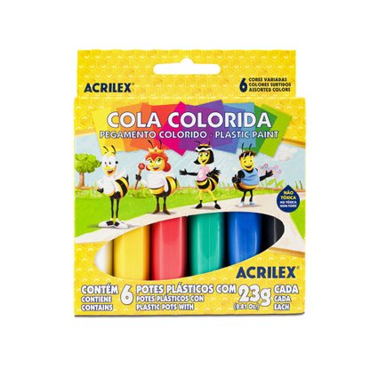 Cola Colorida Acrilex C/6 Cores
