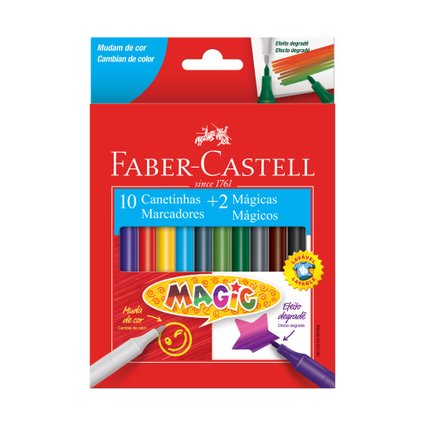 Caneta Hidrocor Faber-castell Magic 10 Cores +2