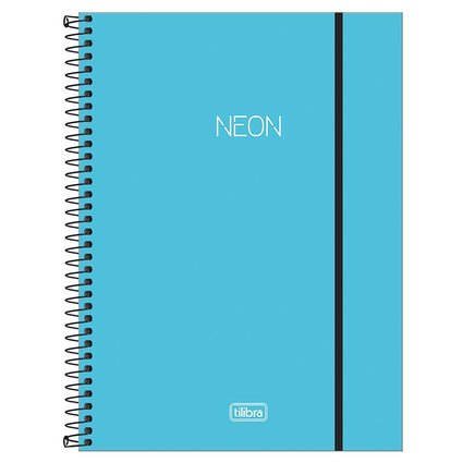 Caderno Univ Cp Pl Neon 1x1 80 Folhas Azul