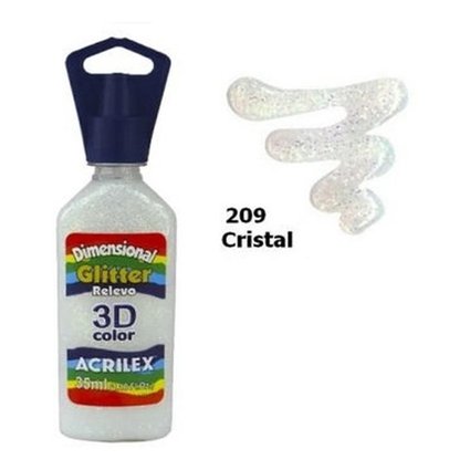 Pintura Textil Acrilex 37 ml Glitter Cristal 209