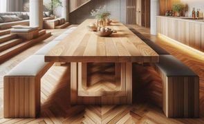 Qual a largura ideal de bancos de madeira para mesa de jantar