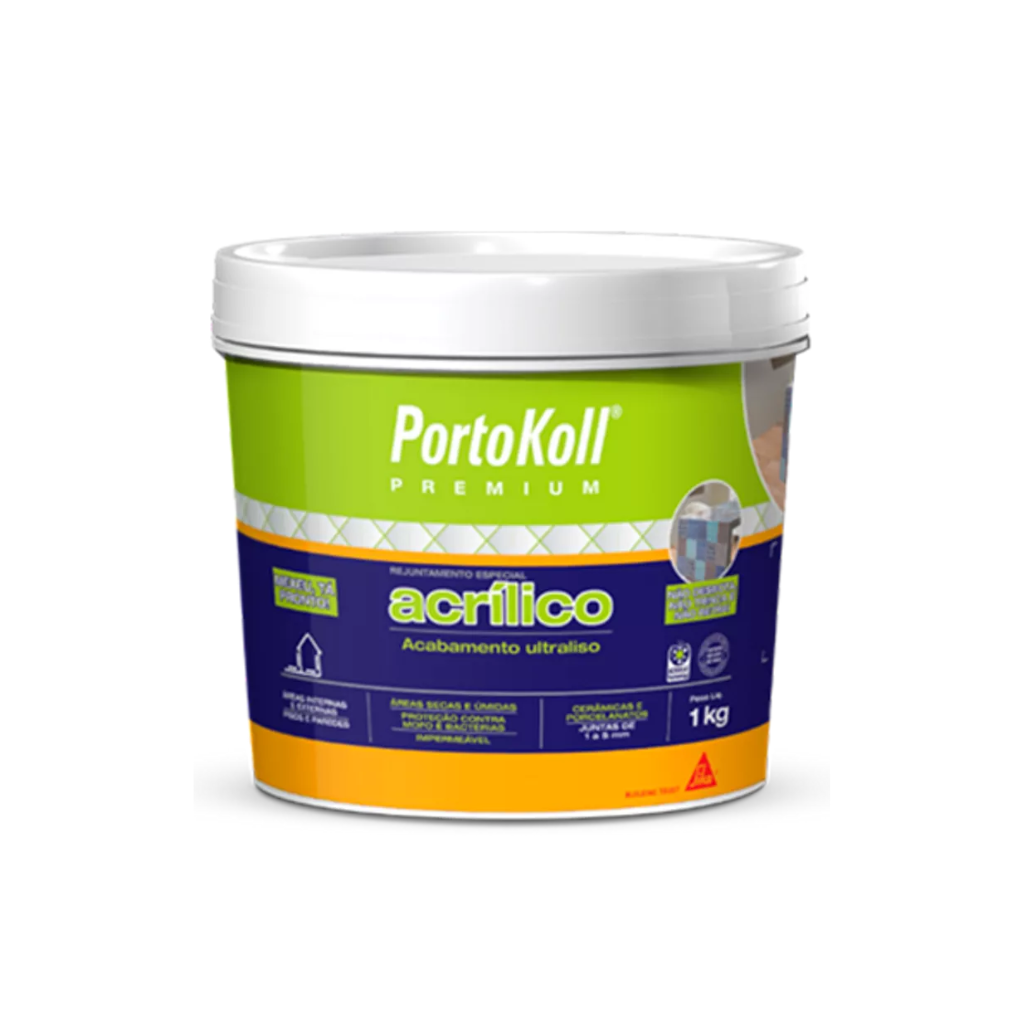 Rejunte Acrílico Porto Koll 1kg - Cinza Platina — foto 1