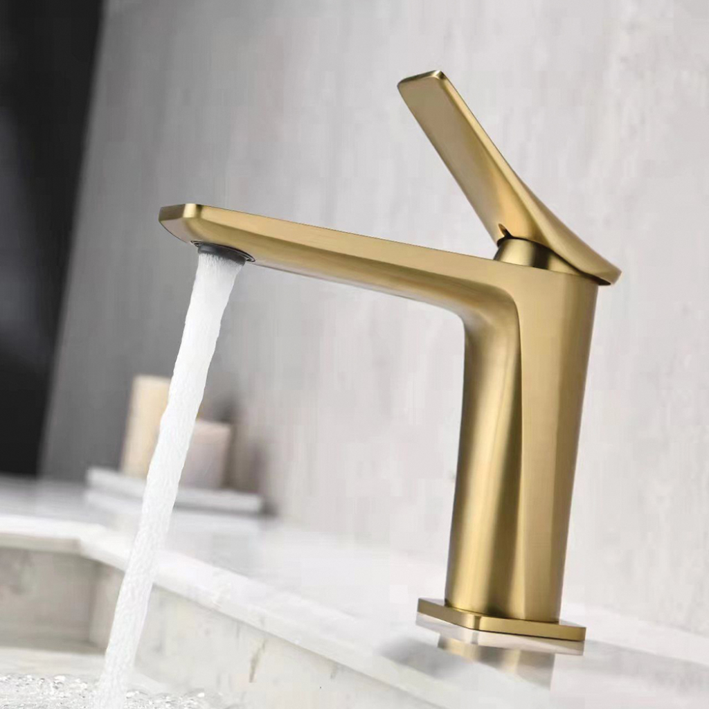 Torneira Misturador Monocomando Lorenzetti Loren Neo 2875 G92 de Bancada Brushed Gold — foto 4