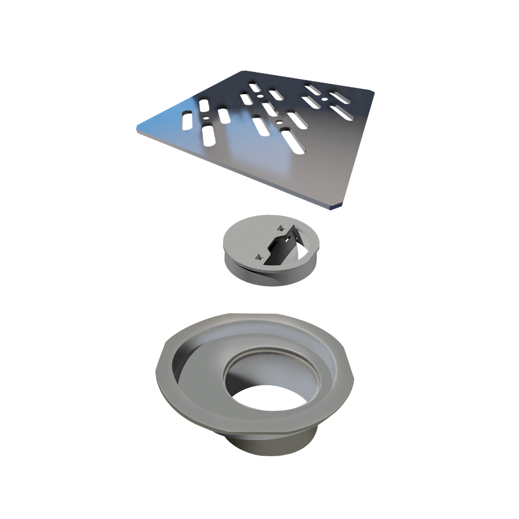 Grelha para Caixa Sifonada Elleve 4021 10x10cm Quadrada Inox Polido