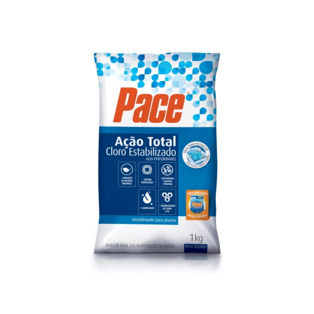 Desinfetante para Piscina Pace Cloro Estabilizado Ação Total 1kg — foto 1
