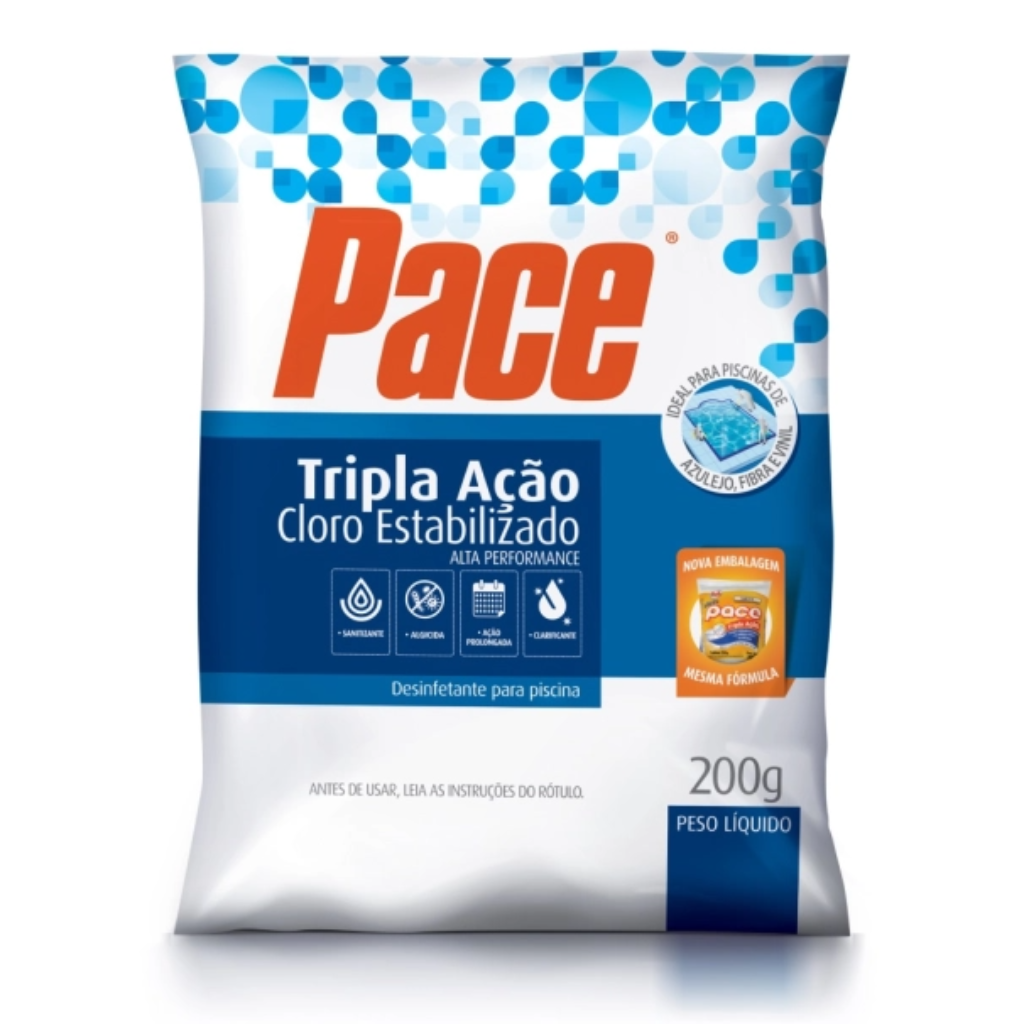 Desinfetante para Piscina Pace Cloro Estabilizado Tripla Ação 200g — foto 2