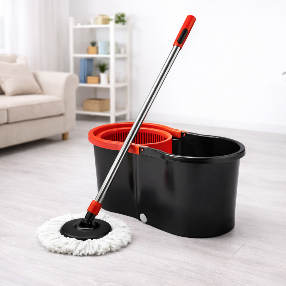 Esfregão Giratório Manplex MOP MaxSpin 13L com Cesto Plástico e 1 refil — foto 2