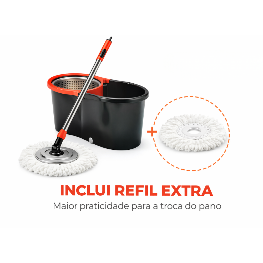 Esfregão Giratório Manplex MOP UltraTotal 13L com Cesto Inox e 1 refil — foto 2