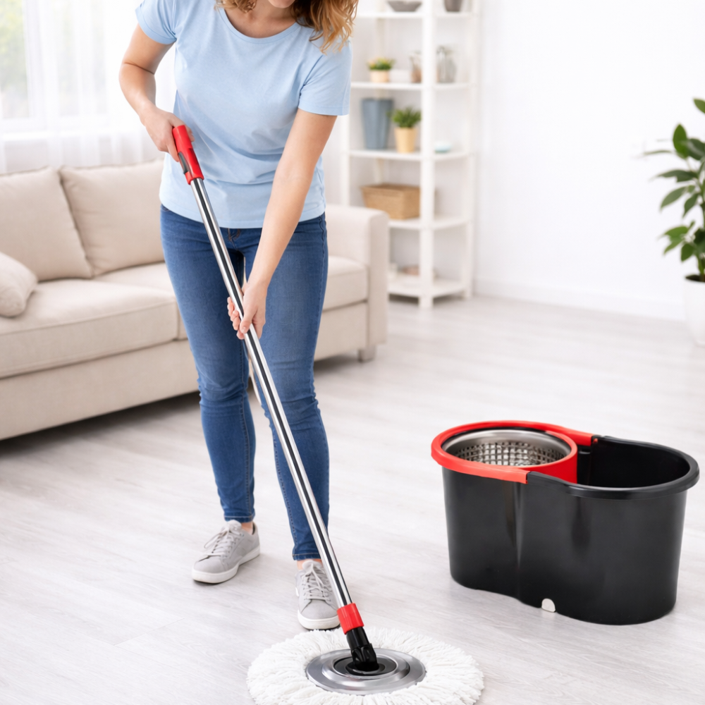 Esfregão Giratório Manplex MOP UltraTotal 13L com Cesto Inox e 1 refil — foto 3