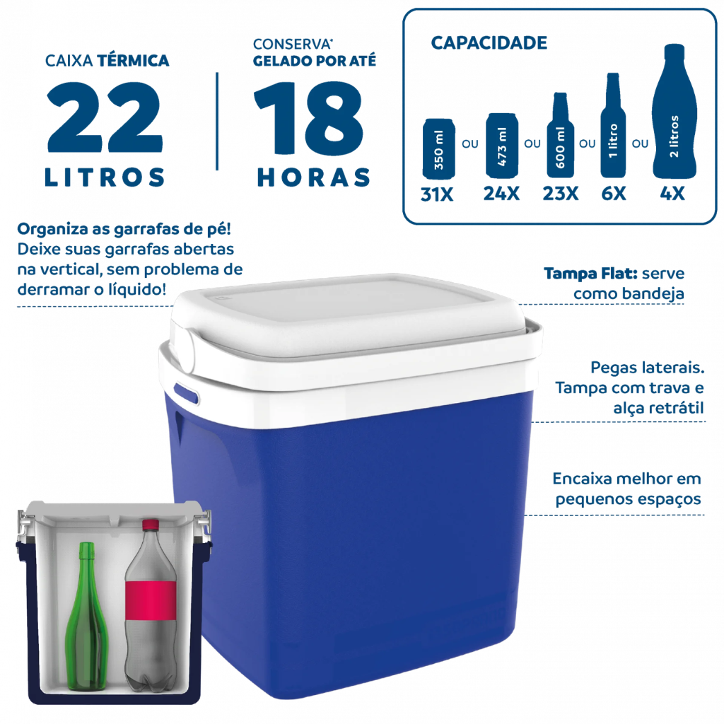 Caixa Térmica Soprano 22 Litros Azul — foto 6