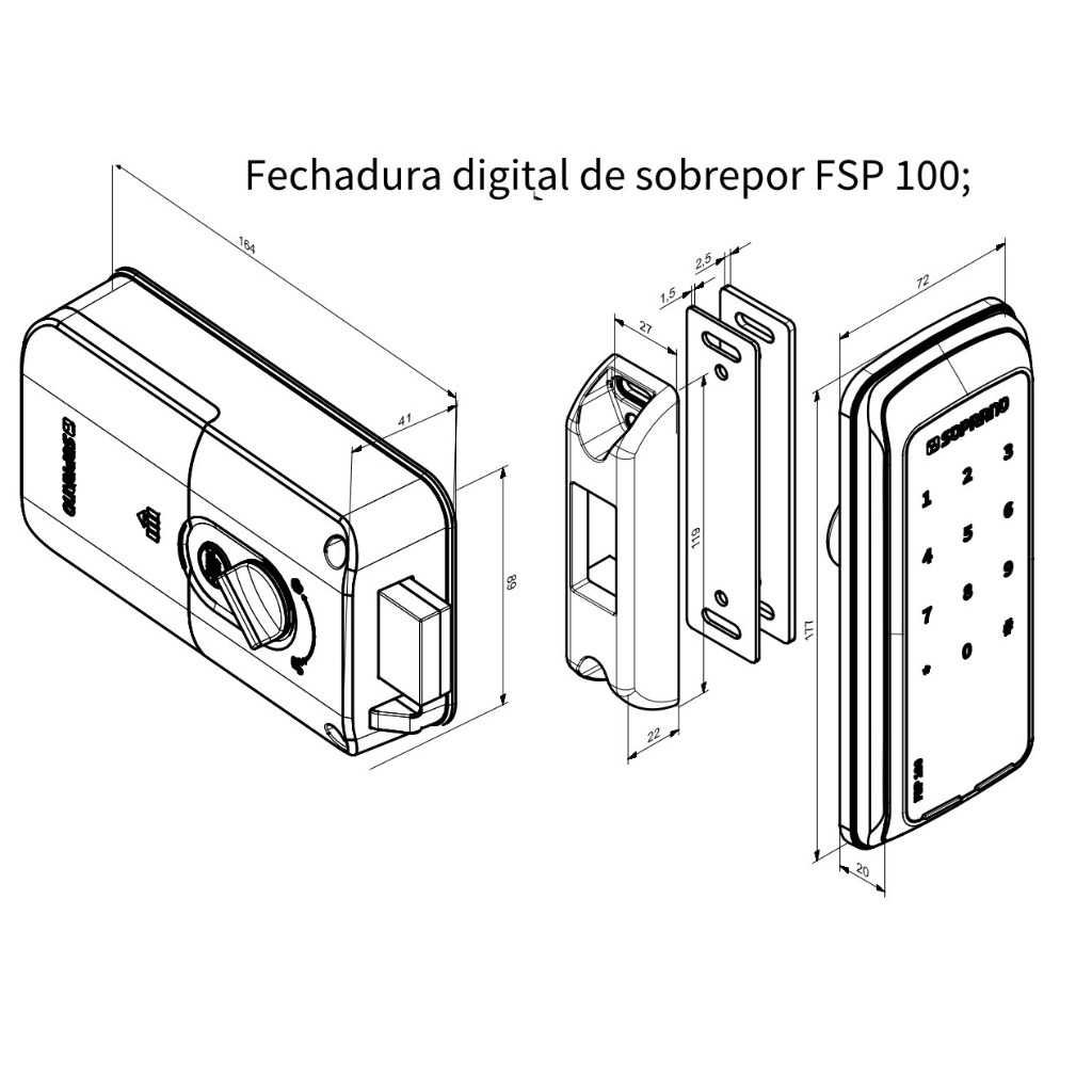Fechadura Digital Soprano FSP100 de Sobrepor — foto 5