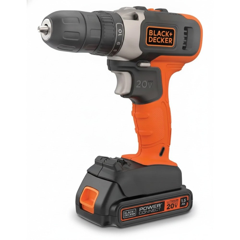 Parafusadeira e Furadeira BLACK+DECKER BCD702C1 20V Preta e Laranja