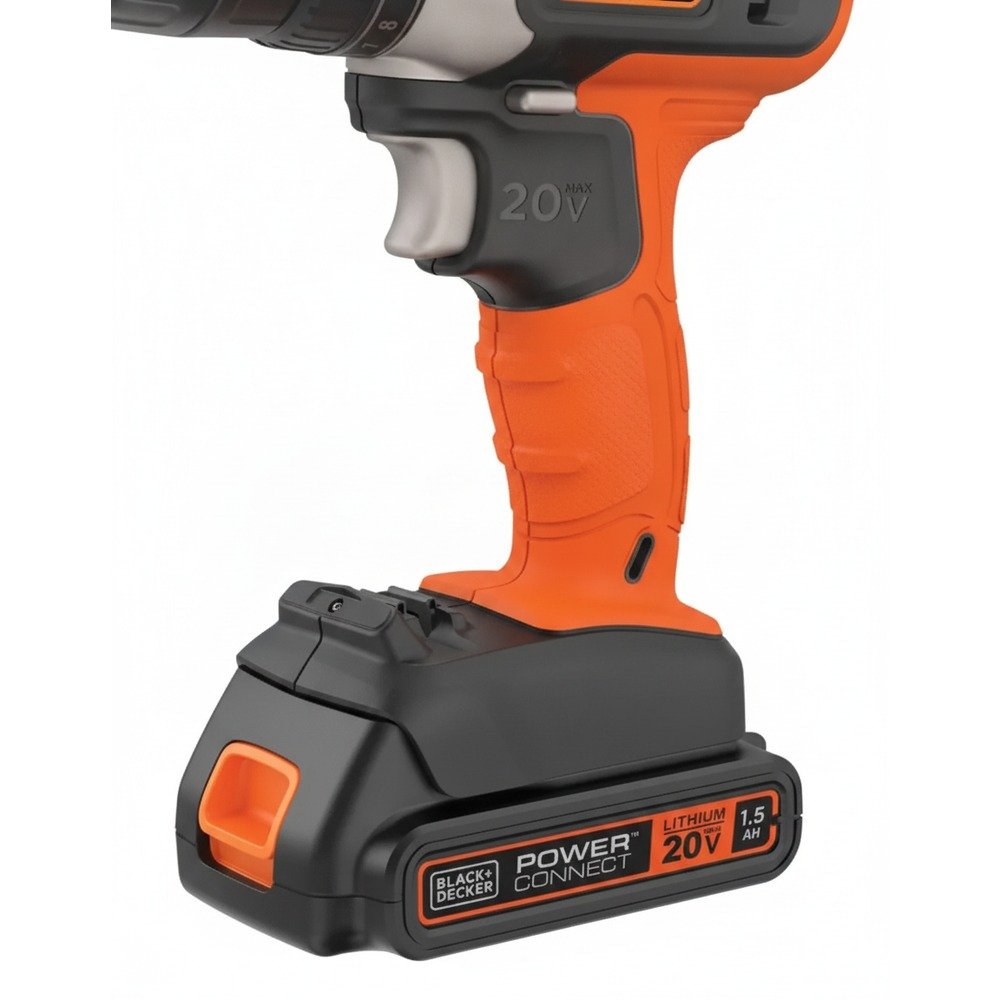 Parafusadeira e Furadeira BLACK+DECKER BCD702C1 20V Preta e Laranja — foto 3