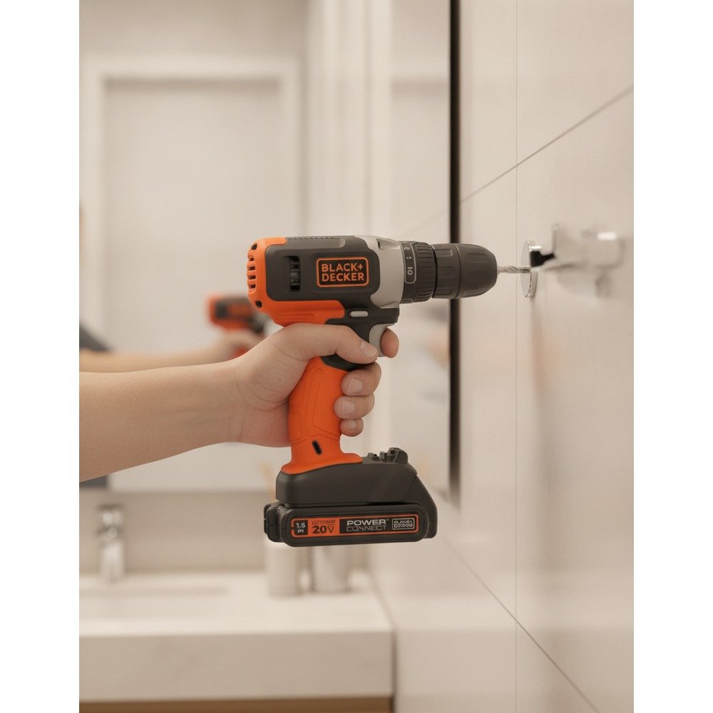 Parafusadeira e Furadeira BLACK+DECKER BCD702C1 20V Preta e Laranja — foto 4