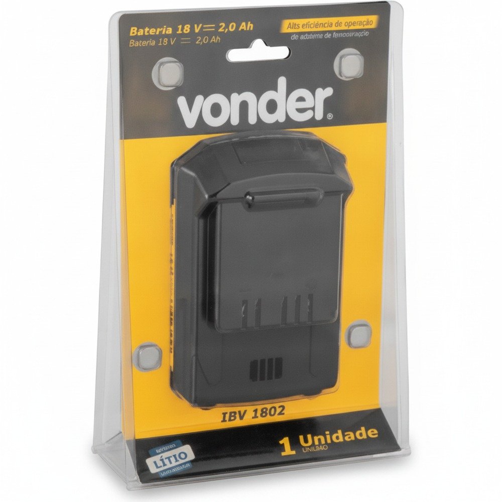 Bateria Vonder IBV 1802 18V 2Ah Amarelo e Preta — foto 5